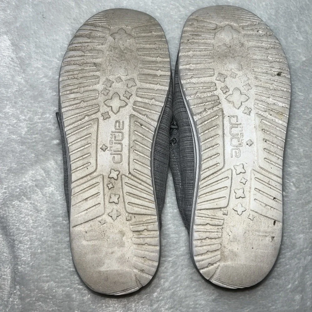 Hey Dude Wally Shoes Youth Boys Sz Y4 -‎ L5 Gray Linen Stone Lightweight Slip On